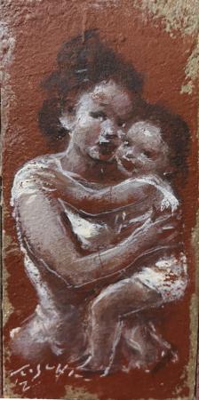 Quadro di Ermanno Toschi  Maternità  - Pittori contemporanei galleria Firenze Art